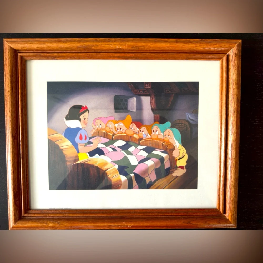 Snow White, Dwarfs‎ Disney with wood Frame